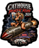 2026 Cathouse Poker Run Short Sleeve Tank Top - Black