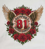 *NEW - Support 81 Wings and Roses Women's Hoodie - White