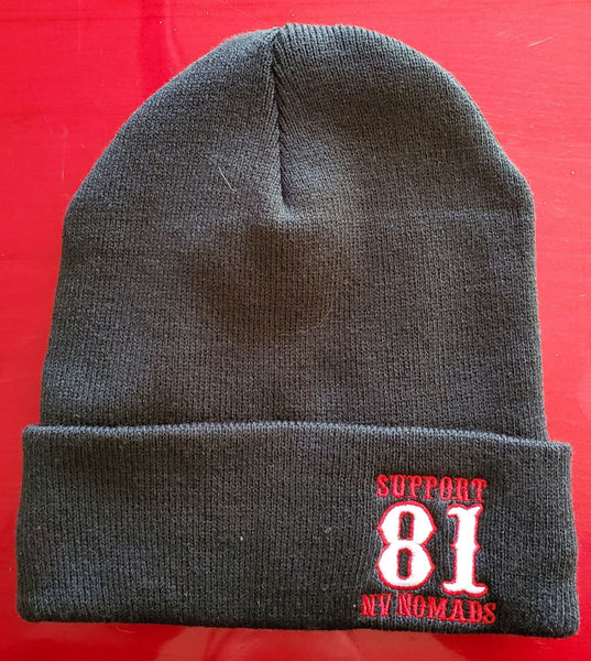 Beanie - 81 Support with Fleece No Itch Liner - Black w/ White 81