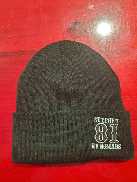 Beanie - 81 Support with Fleece No Itch Liner - Black w/ Black 81