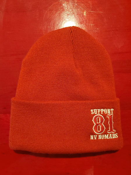 Beanie - 81 Support with Fleece No Itch Liner - Red w/ Red 81