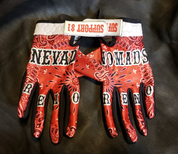 81 Support Nevada Nomads Gloves - Red Bandana