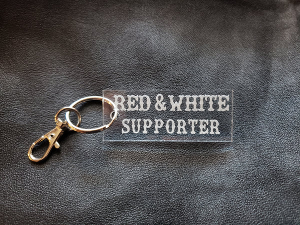 Keychain - Acrylic - Red & White Supporter