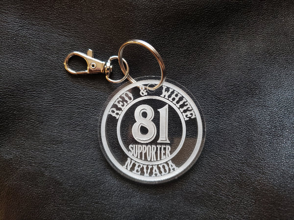 Keychain - Acrylic - Red & White Supporter Circle