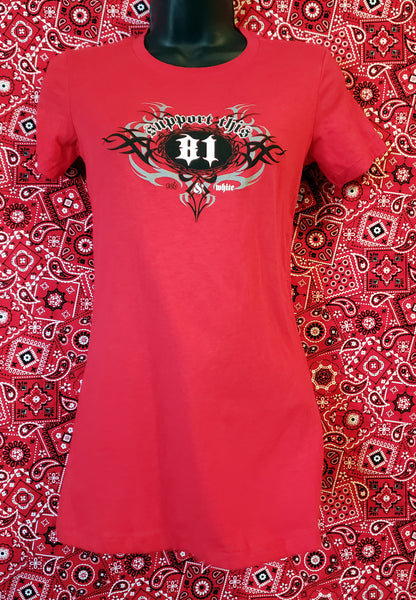 81 Support - Tribal - Women's Short Sleeve - Red